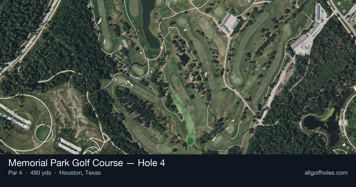 Hole 4 aerial at Memorial Park Golf Course