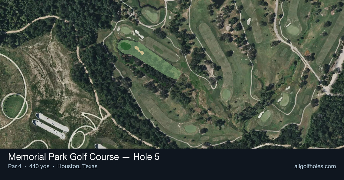Hole 5 aerial at Memorial Park Golf Course