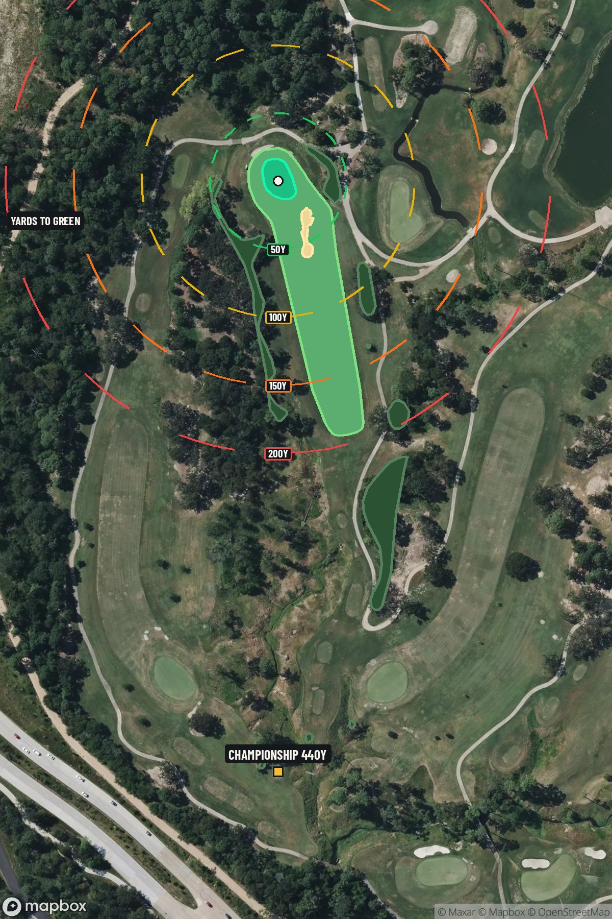 Hole 5 aerial at Memorial Park Golf Course