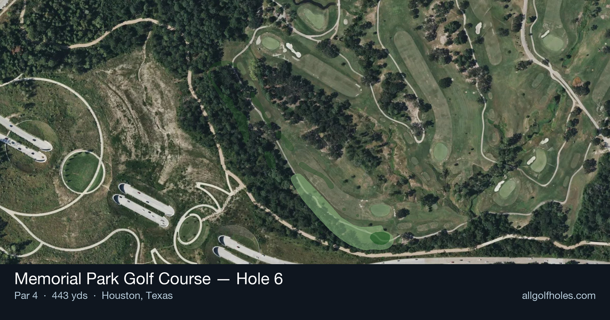 Hole 6 aerial at Memorial Park Golf Course