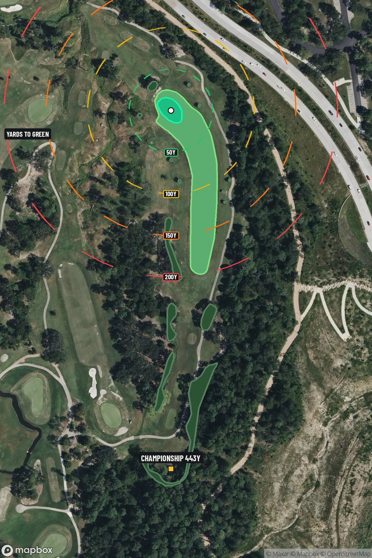 Hole 6 aerial at Memorial Park Golf Course