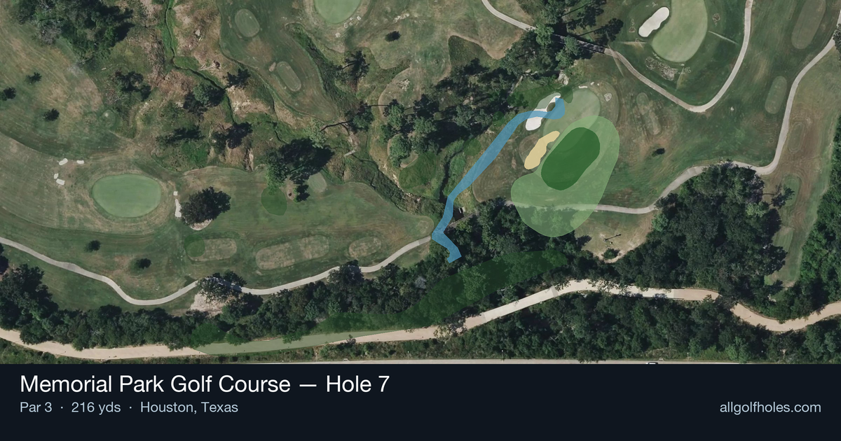 Hole 7 aerial at Memorial Park Golf Course