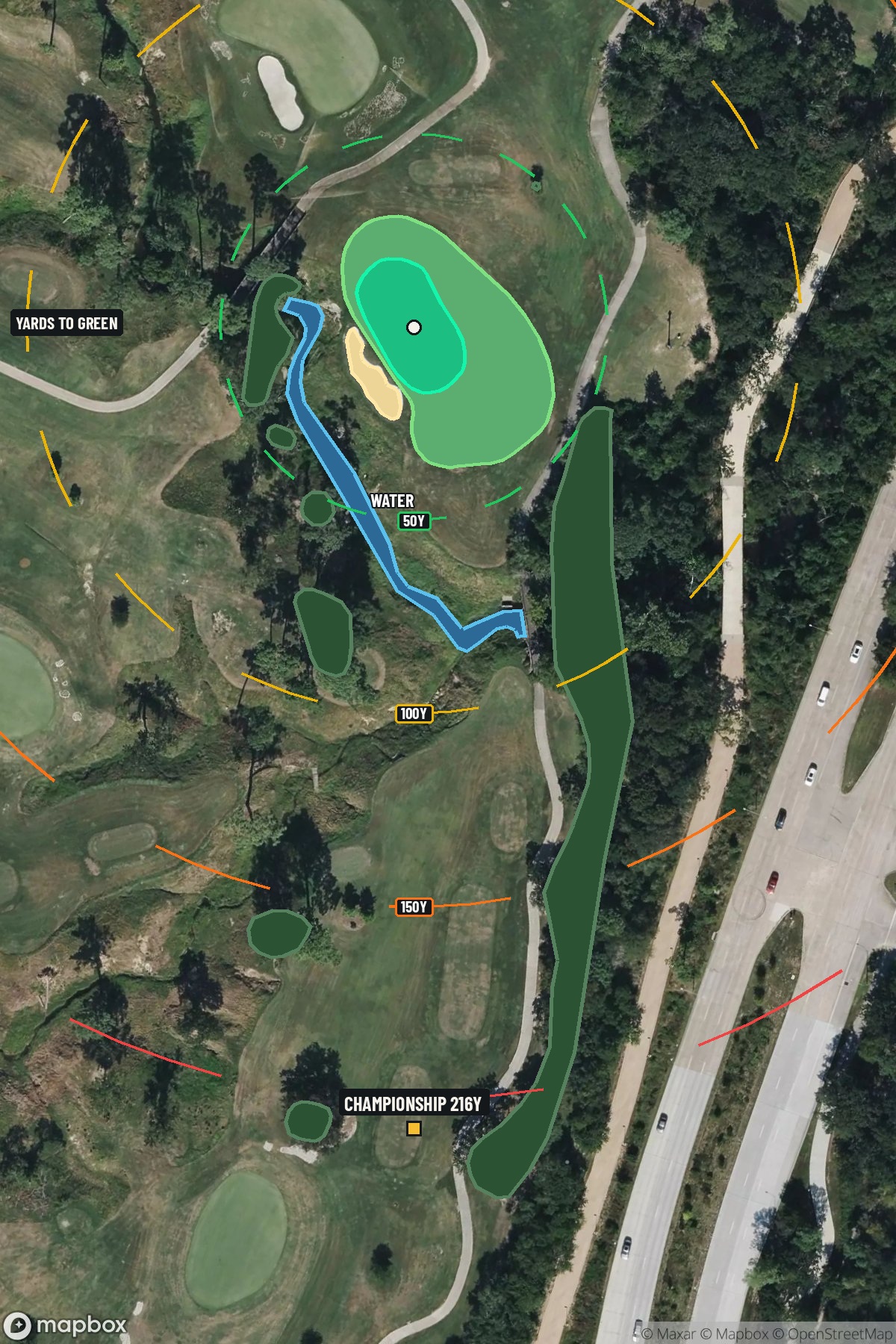 Hole 7 aerial at Memorial Park Golf Course