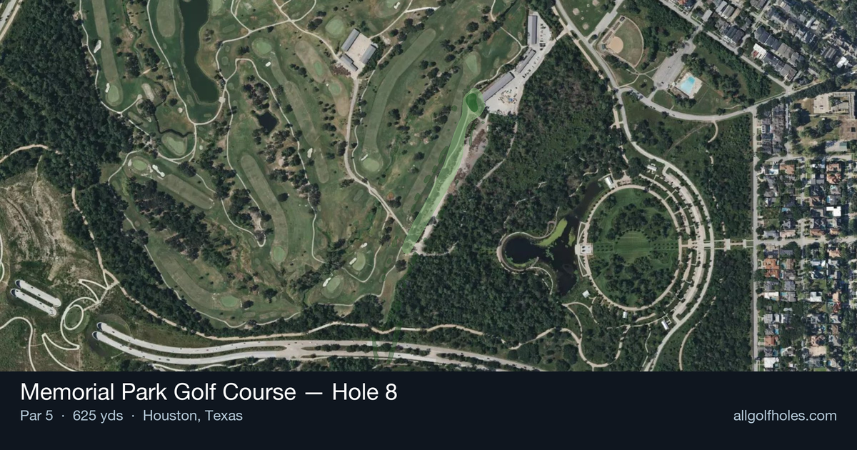 Hole 8 aerial at Memorial Park Golf Course