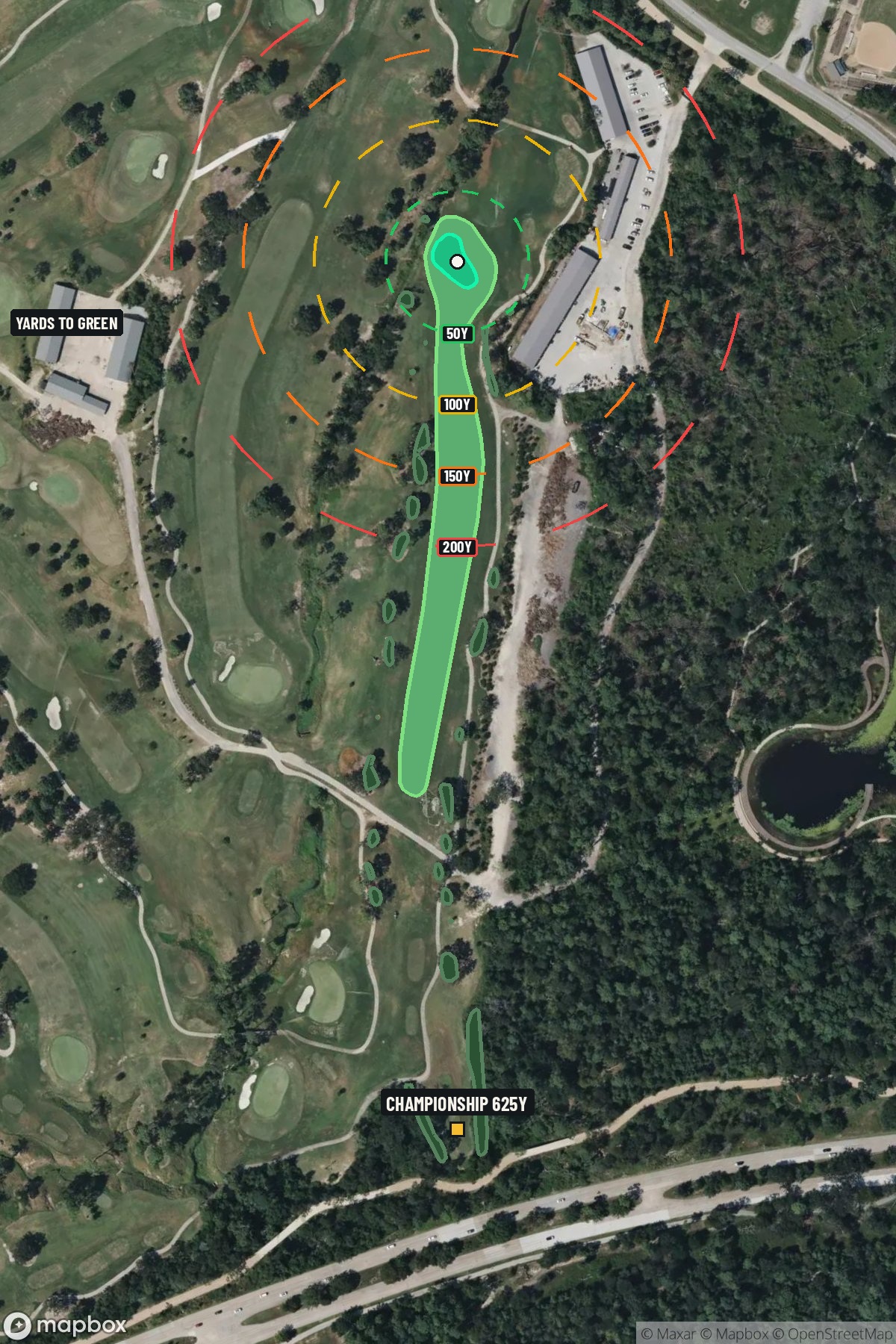 Hole 8 aerial at Memorial Park Golf Course