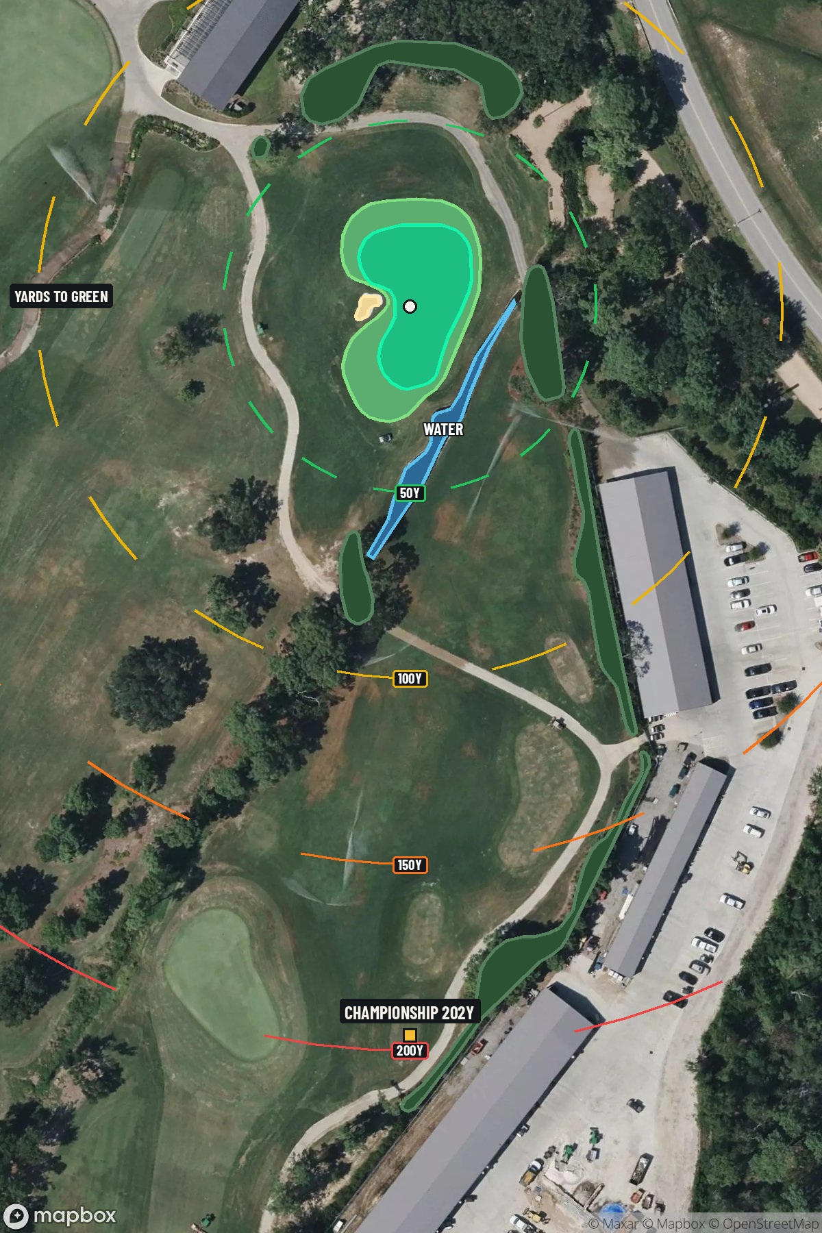 Hole 9 aerial at Memorial Park Golf Course