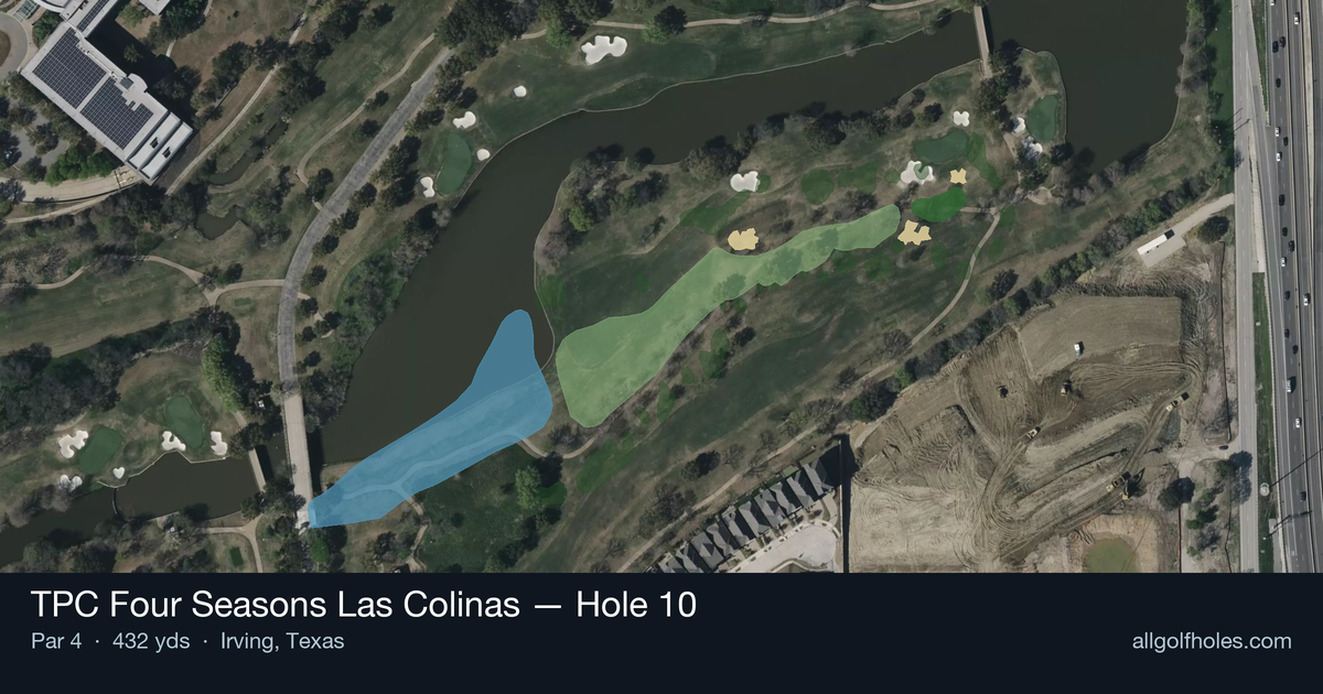 Hole 10 aerial at TPC Four Seasons Las Colinas