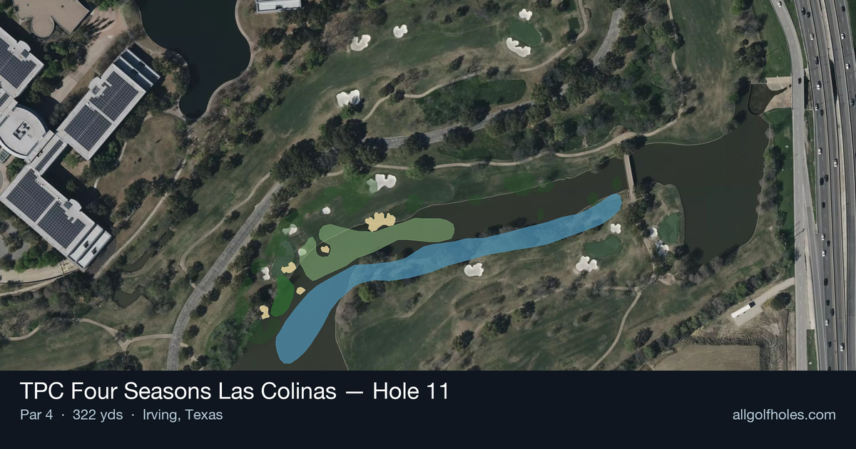 Hole 11 aerial at TPC Four Seasons Las Colinas