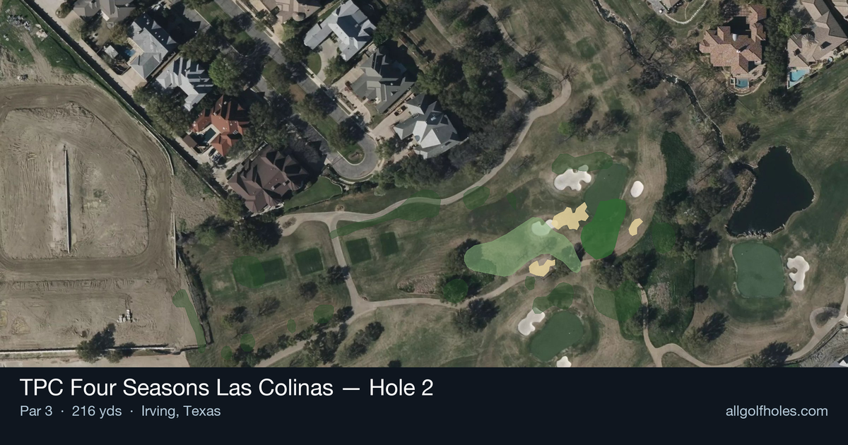 Hole 2 aerial at TPC Four Seasons Las Colinas