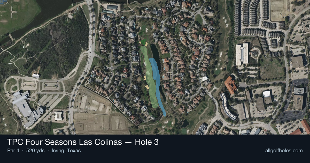 Hole 3 aerial at TPC Four Seasons Las Colinas