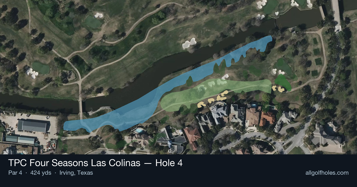 Hole 4 aerial at TPC Four Seasons Las Colinas