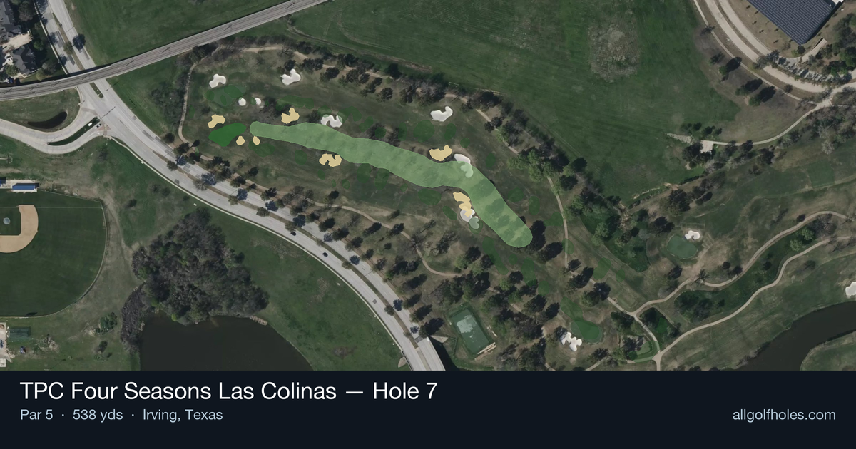 Hole 7 aerial at TPC Four Seasons Las Colinas