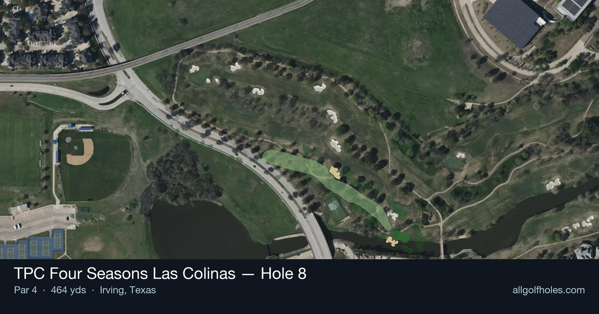 Hole 8 aerial at TPC Four Seasons Las Colinas