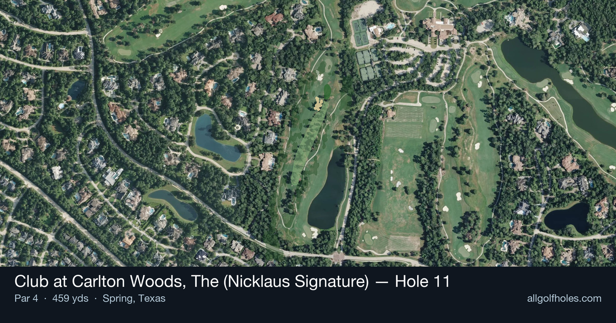Hole 11 aerial at Club at Carlton Woods, The (Nicklaus Signature)