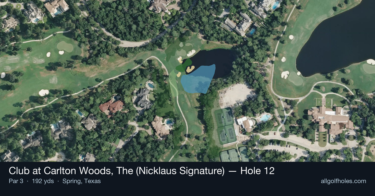 Hole 12 aerial at Club at Carlton Woods, The (Nicklaus Signature)