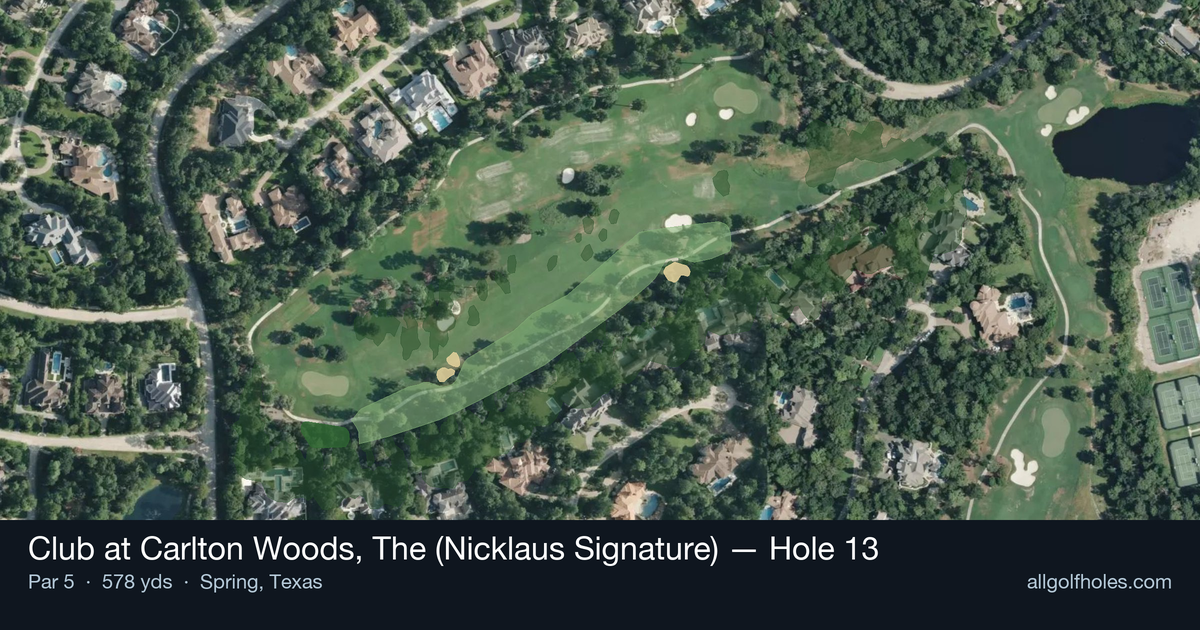 Hole 13 aerial at Club at Carlton Woods, The (Nicklaus Signature)