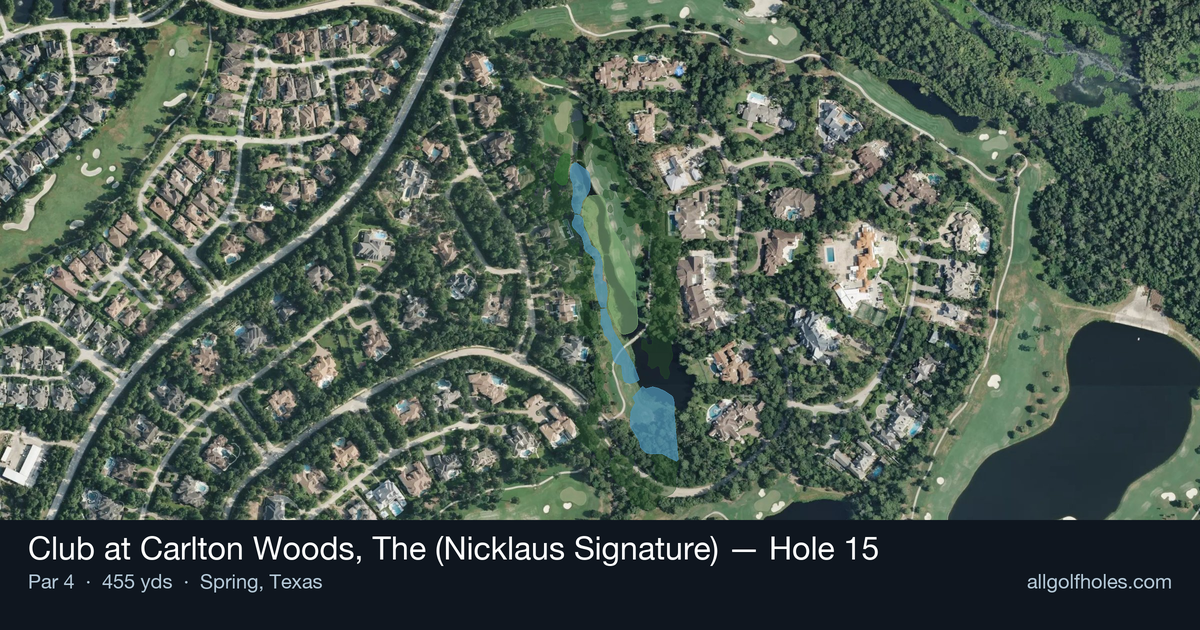 Hole 15 aerial at Club at Carlton Woods, The (Nicklaus Signature)