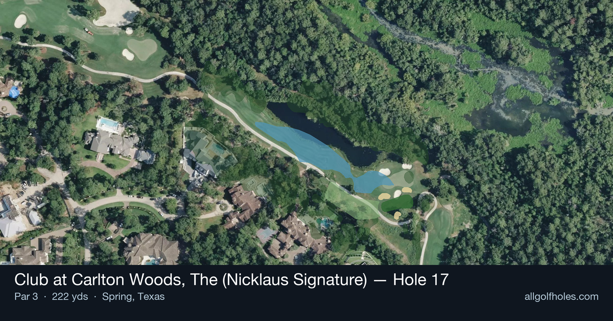 Hole 17 aerial at Club at Carlton Woods, The (Nicklaus Signature)