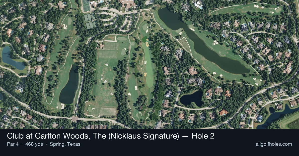 Hole 2 aerial at Club at Carlton Woods, The (Nicklaus Signature)