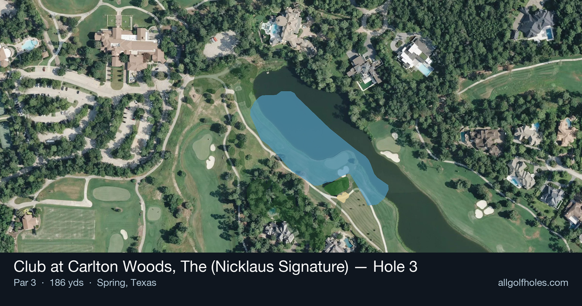 Hole 3 aerial at Club at Carlton Woods, The (Nicklaus Signature)