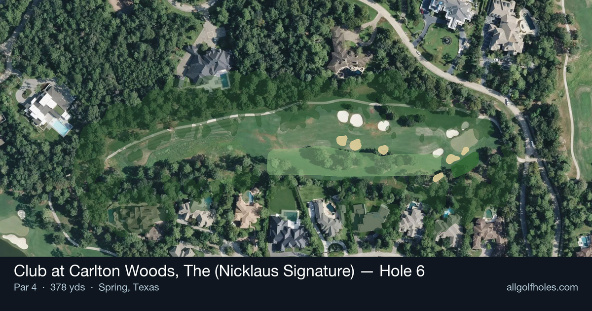 Hole 6 aerial at Club at Carlton Woods, The (Nicklaus Signature)