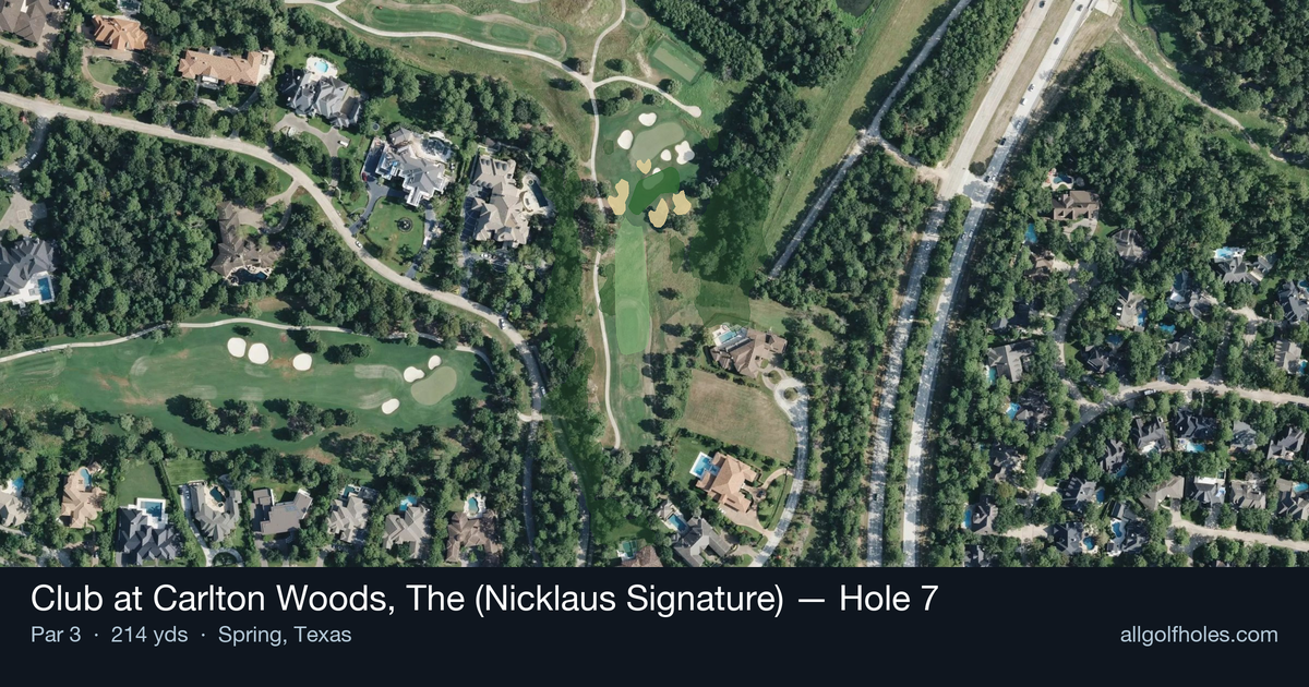 Hole 7 aerial at Club at Carlton Woods, The (Nicklaus Signature)