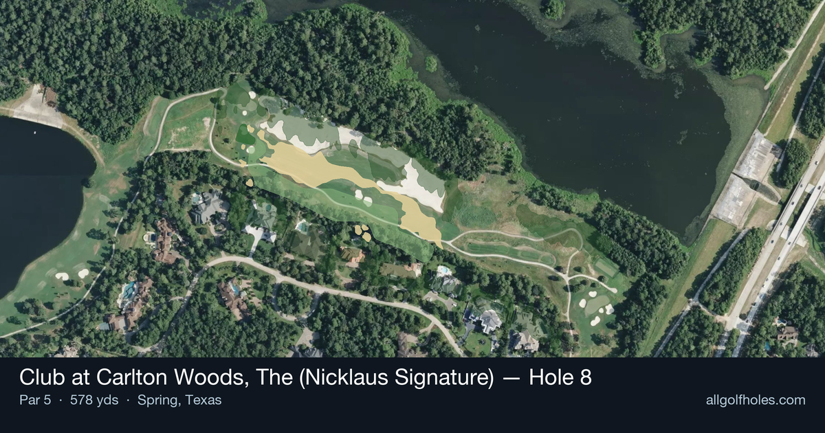 Hole 8 aerial at Club at Carlton Woods, The (Nicklaus Signature)