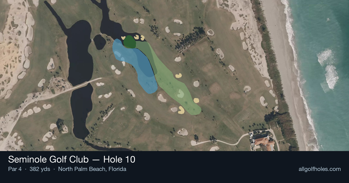 Hole 10 aerial at Seminole Golf Club