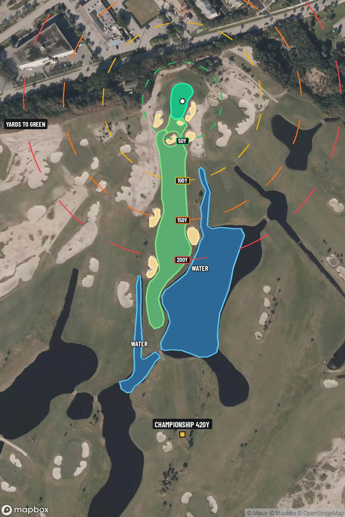 Hole 11 aerial at Seminole Golf Club