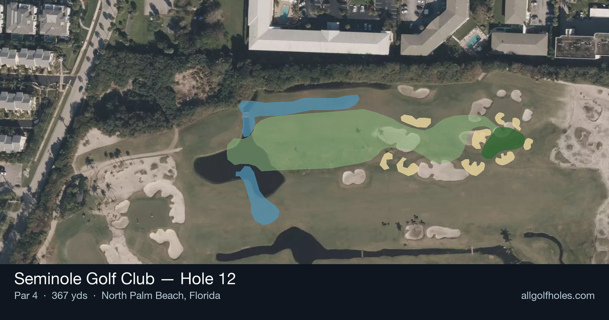 Hole 12 aerial at Seminole Golf Club