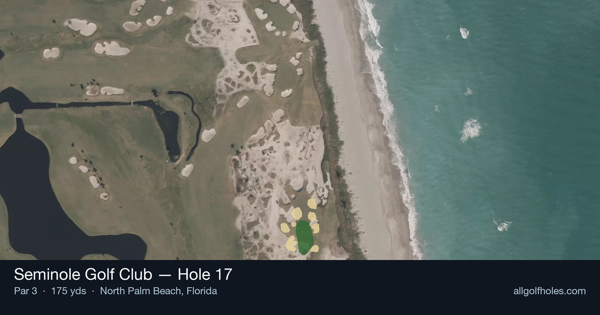 Hole 17 aerial at Seminole Golf Club