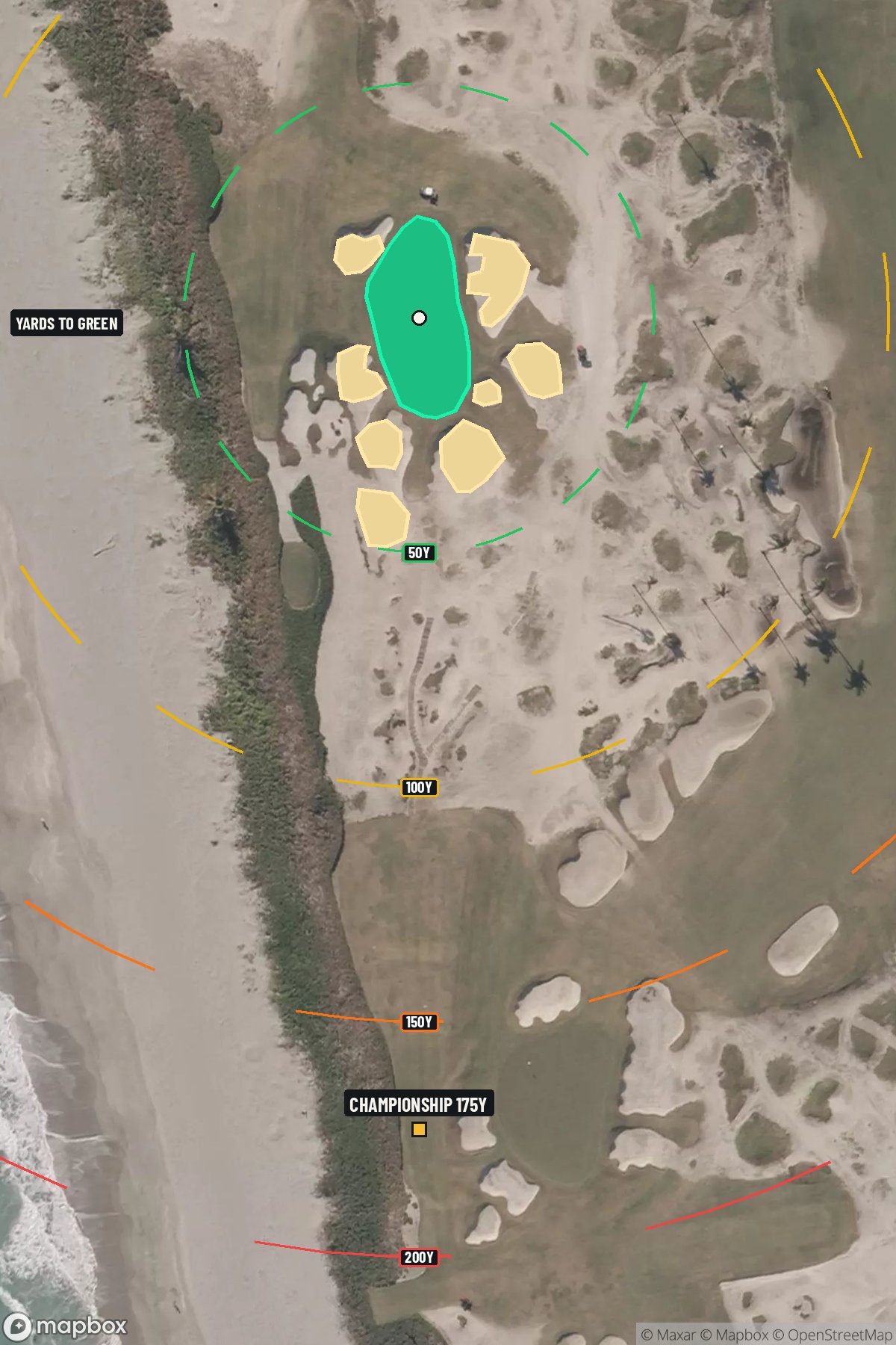 Hole 17 aerial at Seminole Golf Club