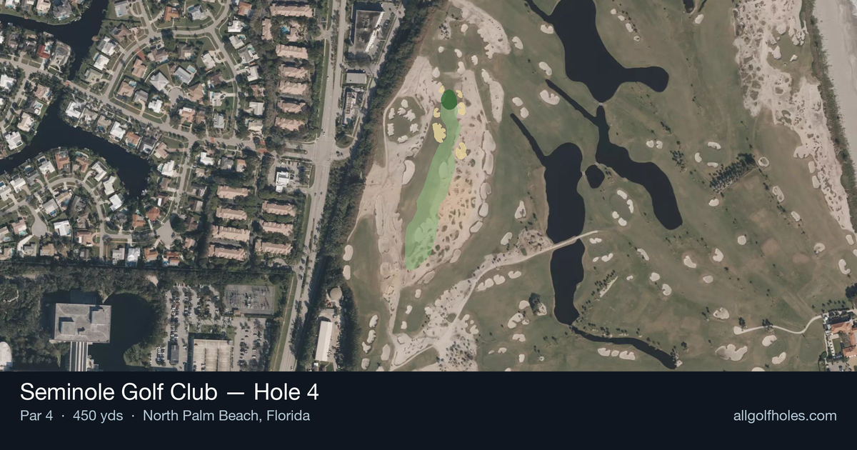 Hole 4 aerial at Seminole Golf Club