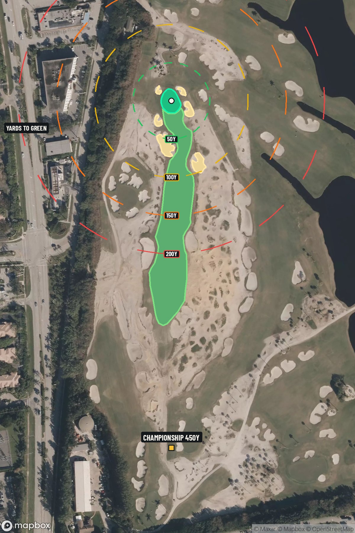 Hole 4 aerial at Seminole Golf Club