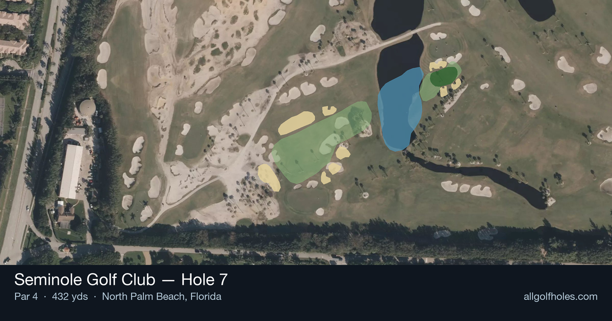 Hole 7 aerial at Seminole Golf Club