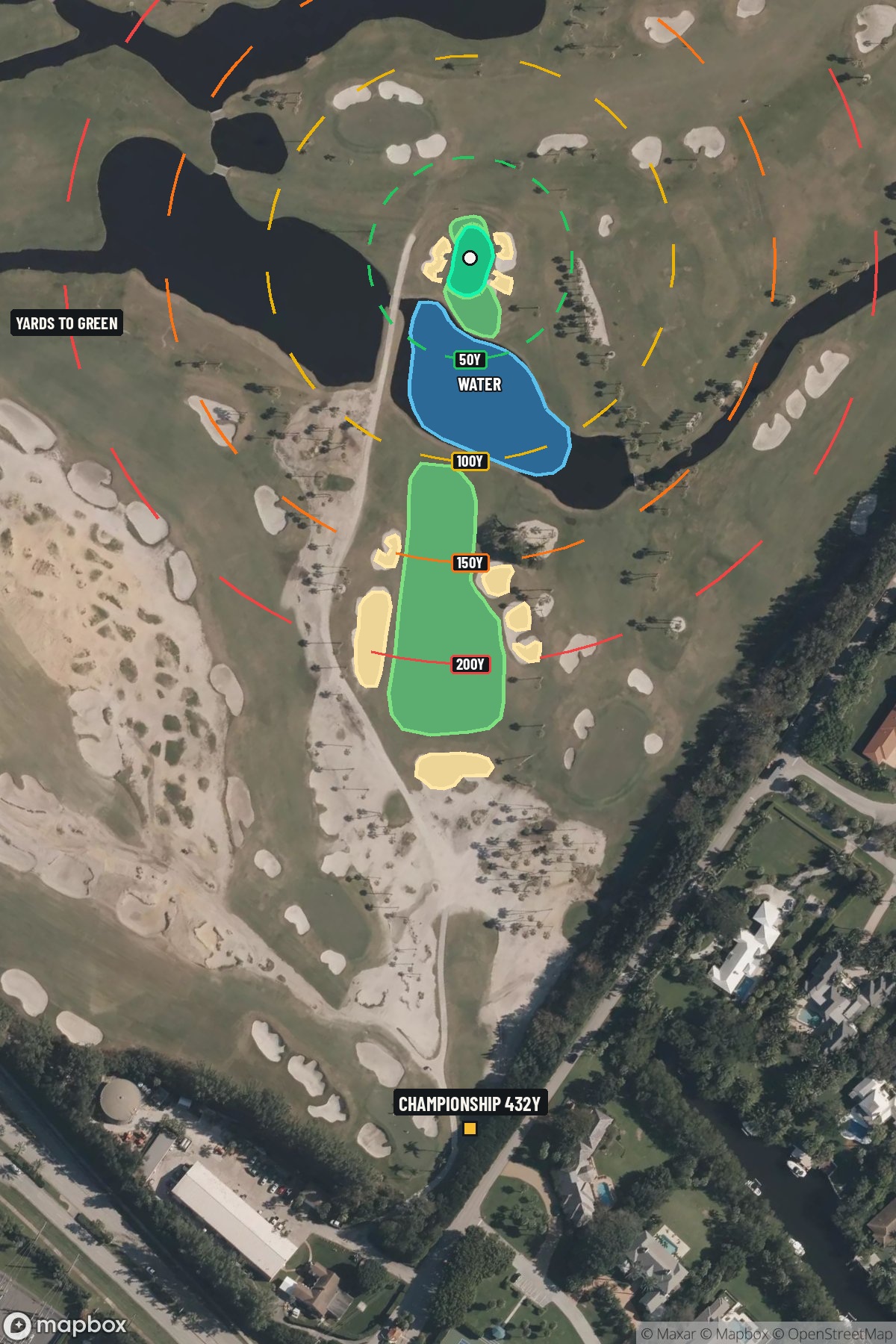 Hole 7 aerial at Seminole Golf Club