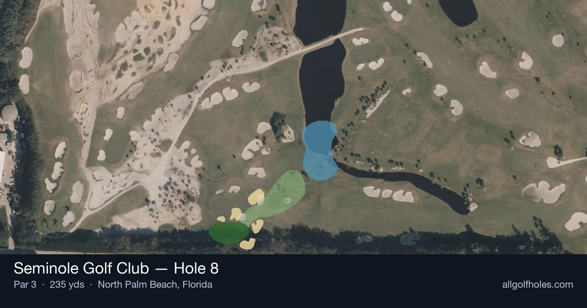 Hole 8 aerial at Seminole Golf Club