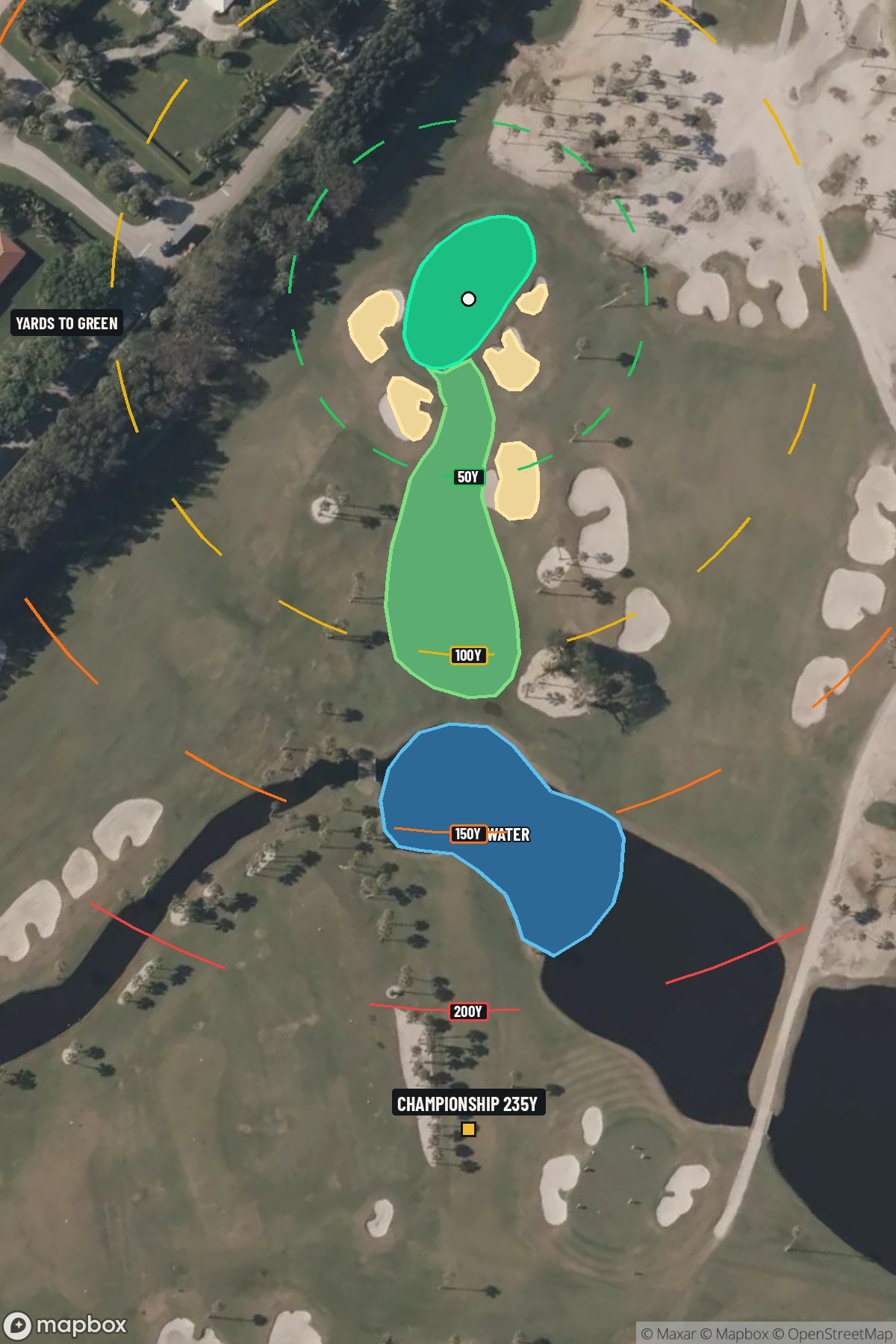 Hole 8 aerial at Seminole Golf Club