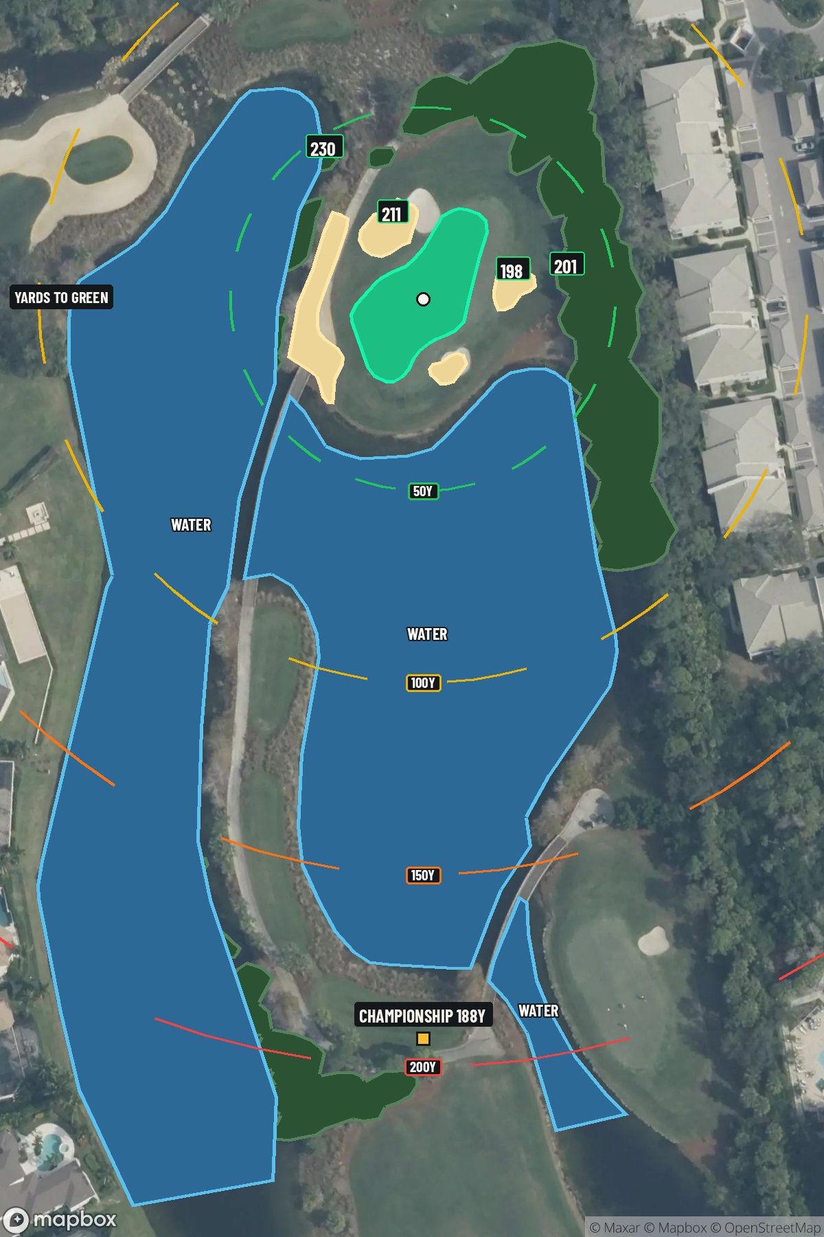 Hole 10 aerial at Tiburon Golf Club (Black)