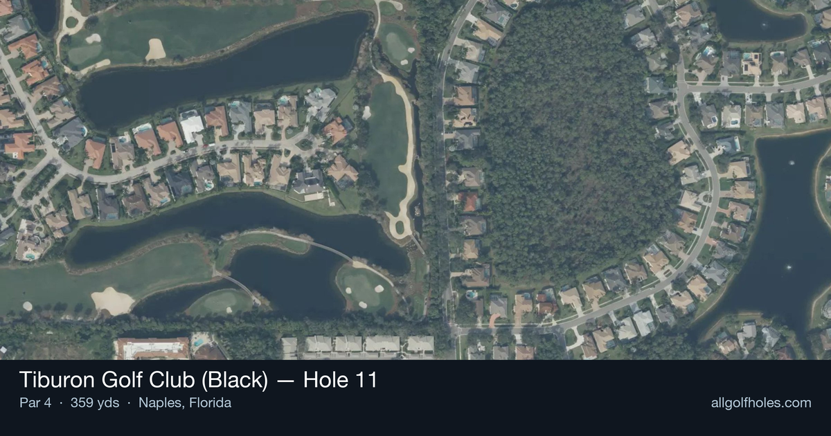 Hole 11 aerial at Tiburon Golf Club (Black)