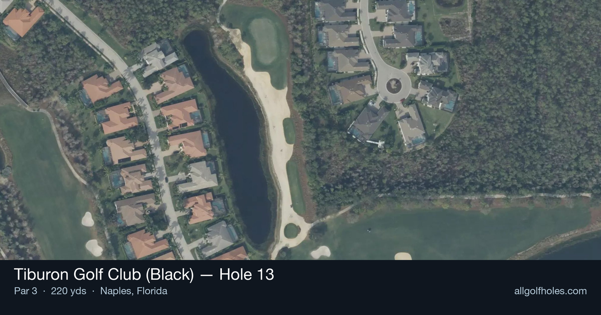 Hole 13 aerial at Tiburon Golf Club (Black)