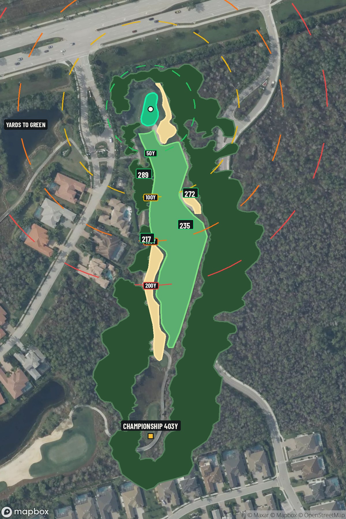 Hole 14 aerial at Tiburon Golf Club (Black)