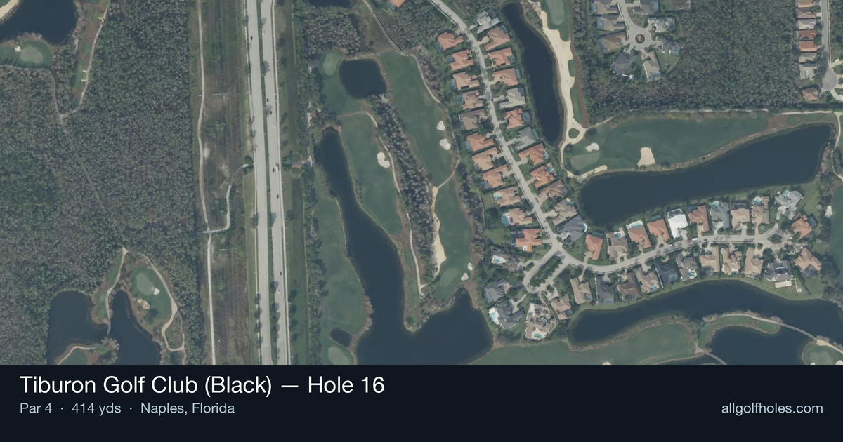Hole 16 aerial at Tiburon Golf Club (Black)