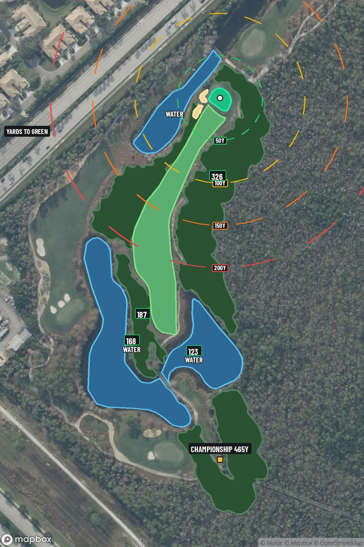 Hole 17 aerial at Tiburon Golf Club (Black)