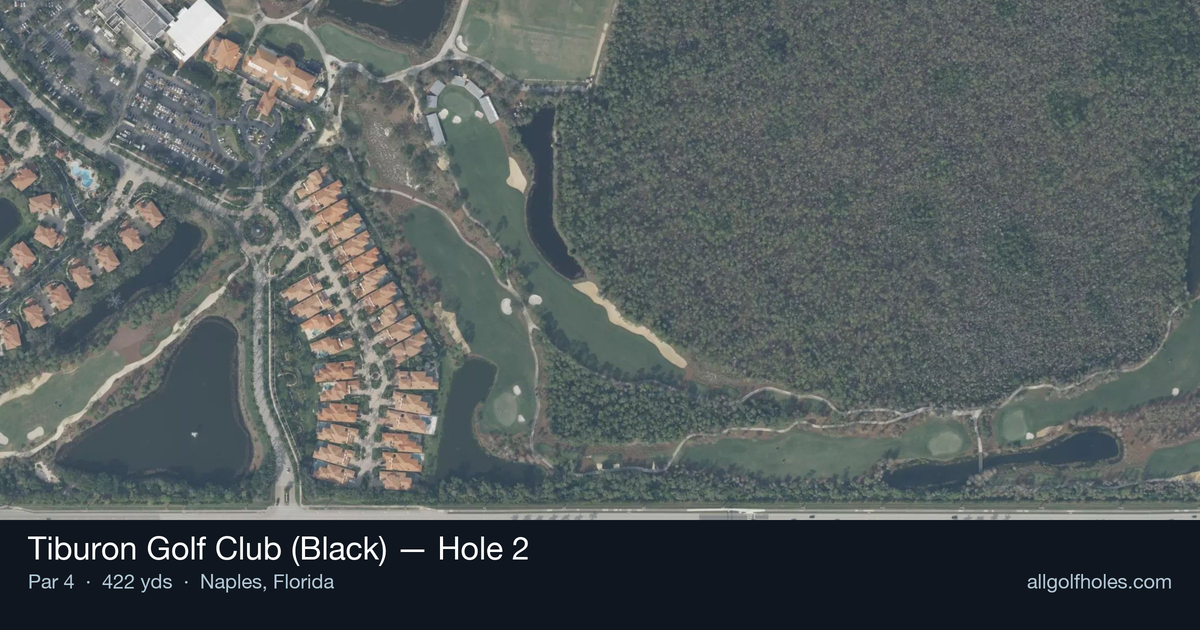 Hole 2 aerial at Tiburon Golf Club (Black)