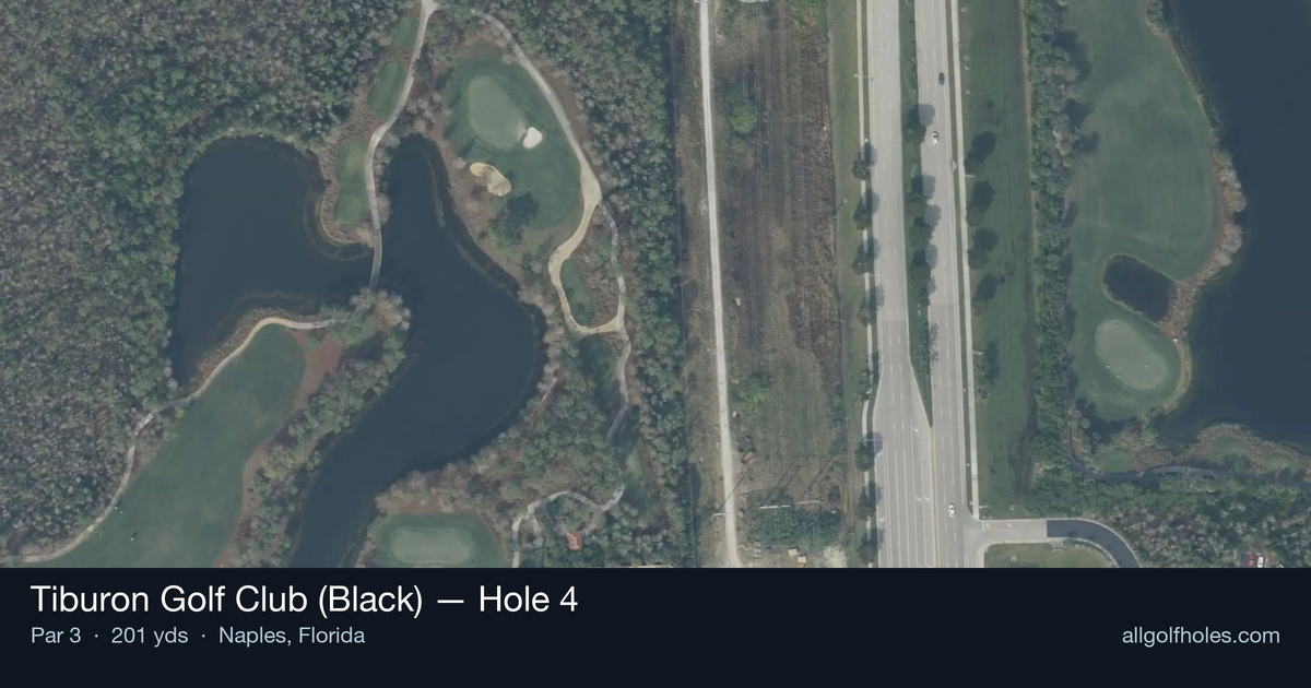 Hole 4 aerial at Tiburon Golf Club (Black)
