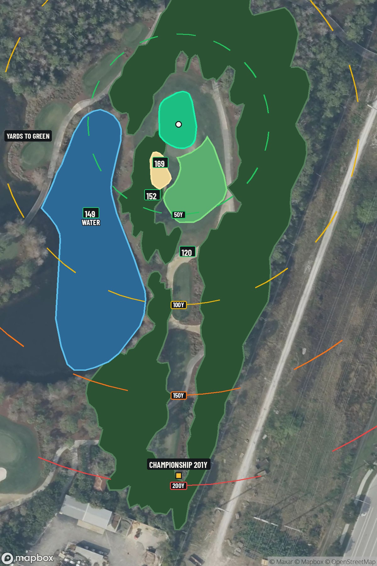 Hole 4 aerial at Tiburon Golf Club (Black)