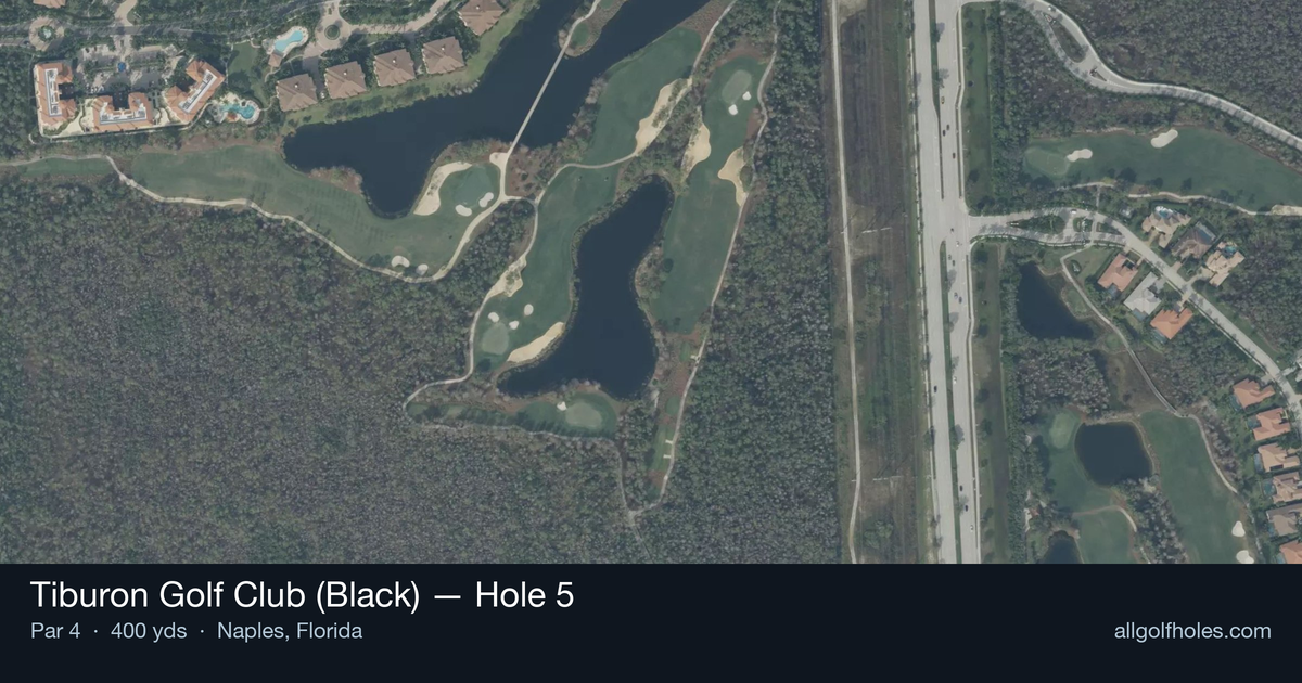 Hole 5 aerial at Tiburon Golf Club (Black)