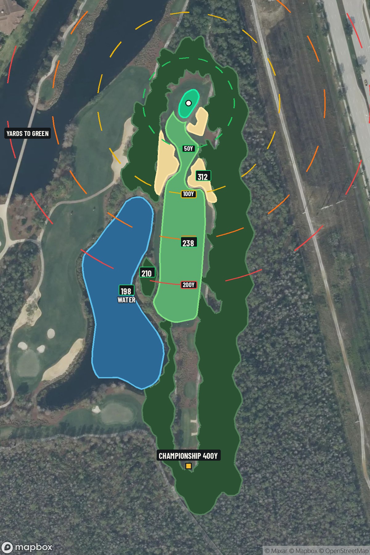 Hole 5 aerial at Tiburon Golf Club (Black)