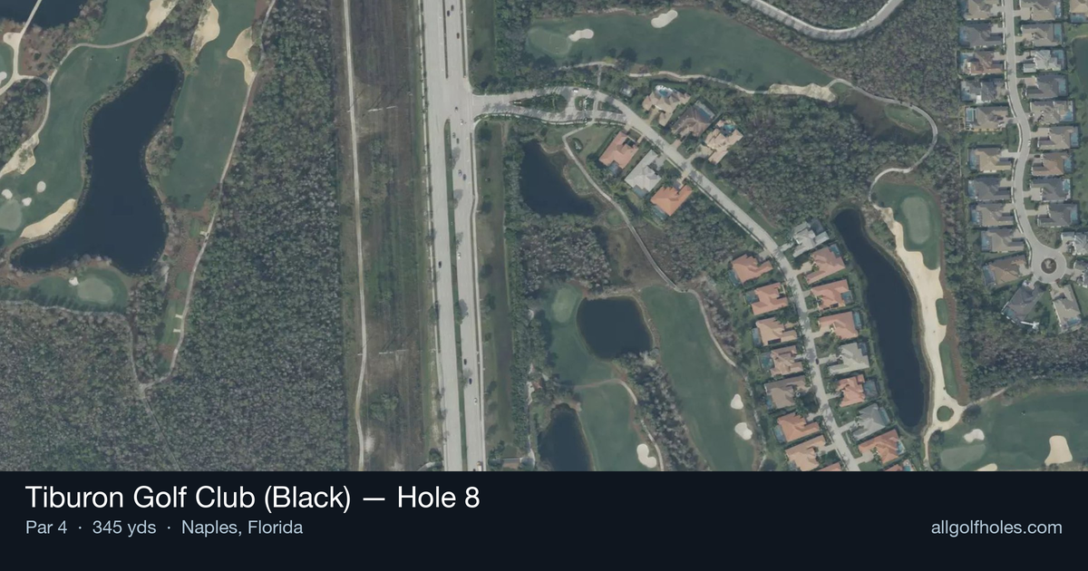 Hole 8 aerial at Tiburon Golf Club (Black)